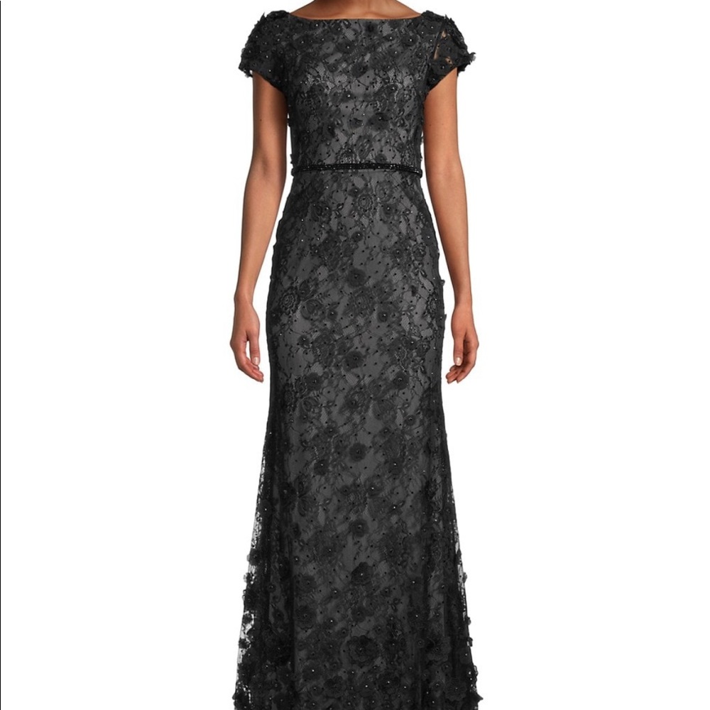 Mac Duggal Beaded & Embroidered Lace Gown